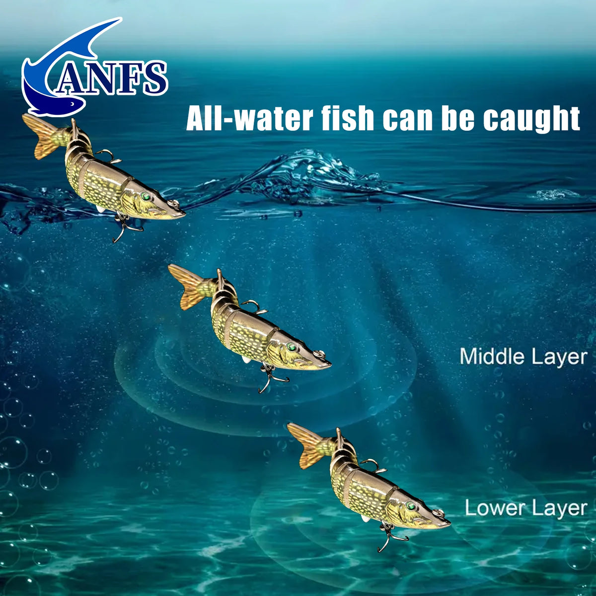 ANFS Multi Jointed Swimbait Fishing Lure for Freshwater and Saltwater