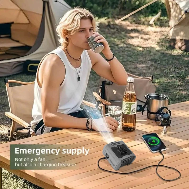 Neck Fan With Waist Clip And Integrated Flashlight Power Bank