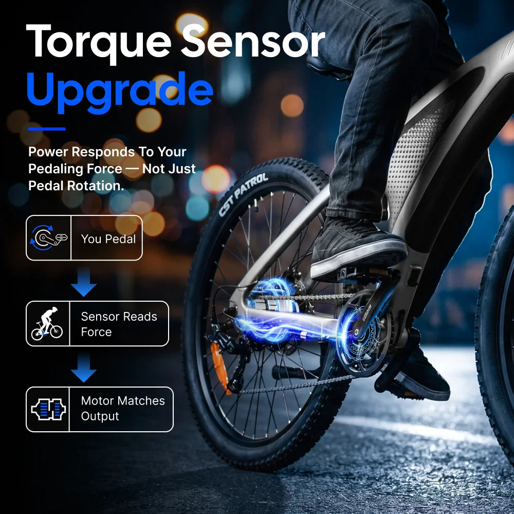 Huanci Electric Mountain Bike With Torque Sensor And Removable Battery