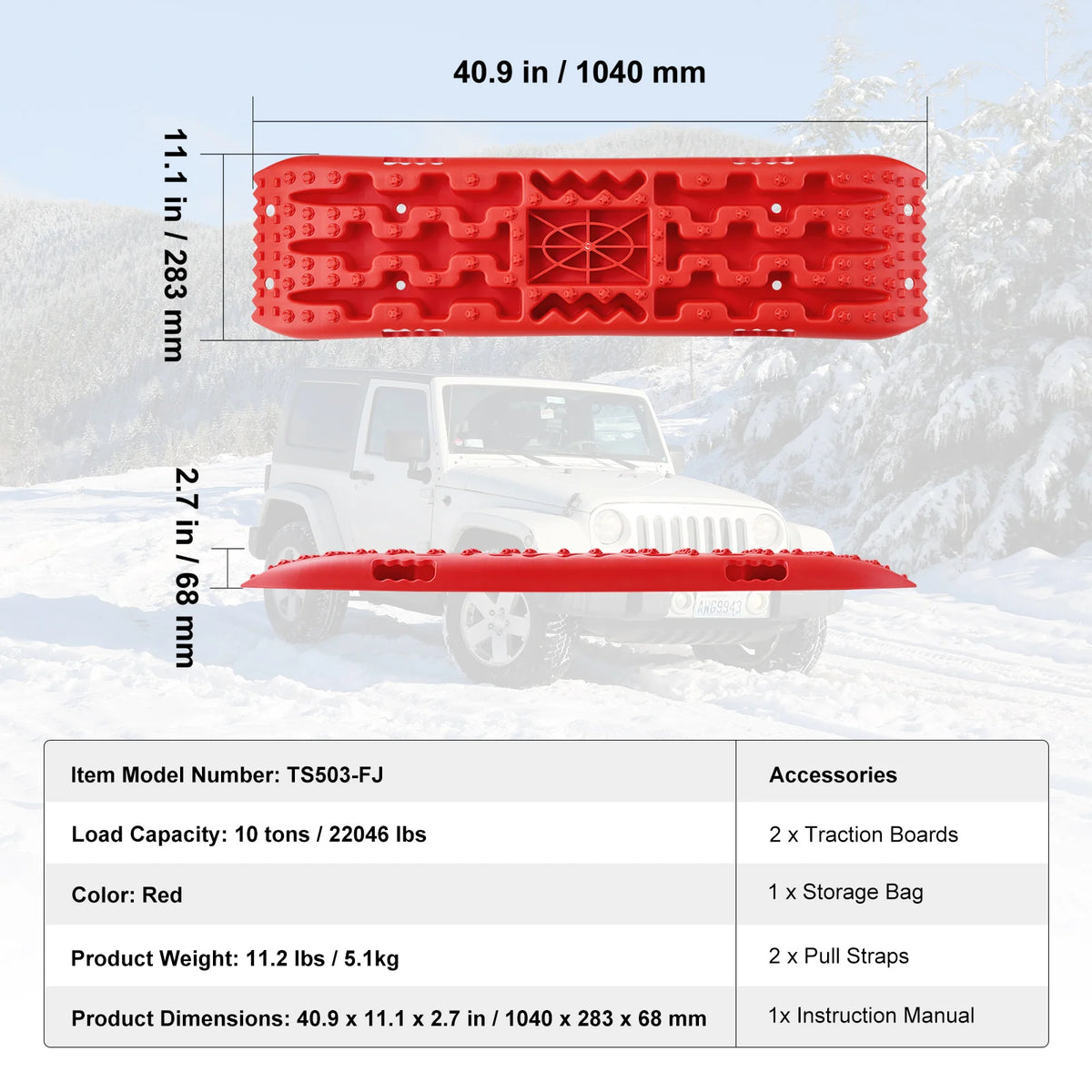SucceBuy 10 Ton Traction Boards for Off Road Vehicle Recovery