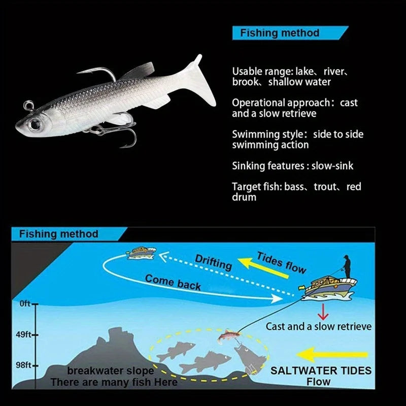 Realistic Soft Bait Sharp Hook Freshwater Saltwater Fishing