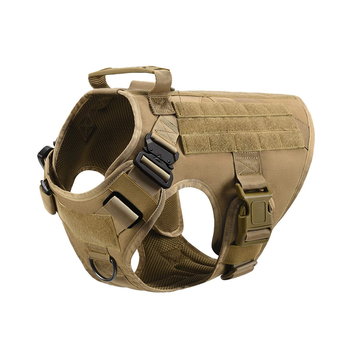 Padded Tactical Dog Harness With Quick Release Molle Pockets