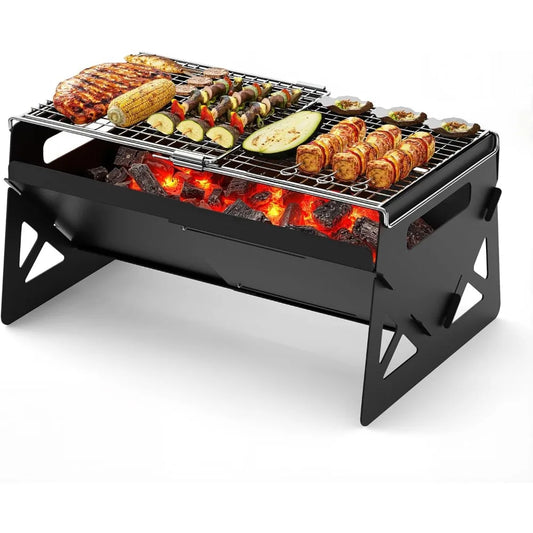 XIUWO Portable Folding Charcoal Grill For Camping And Outdoor Cooking