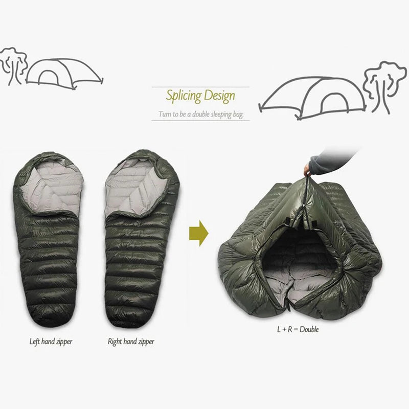 Kamperbox Warm Down Sleeping Bag For Winter Camping Adventures
