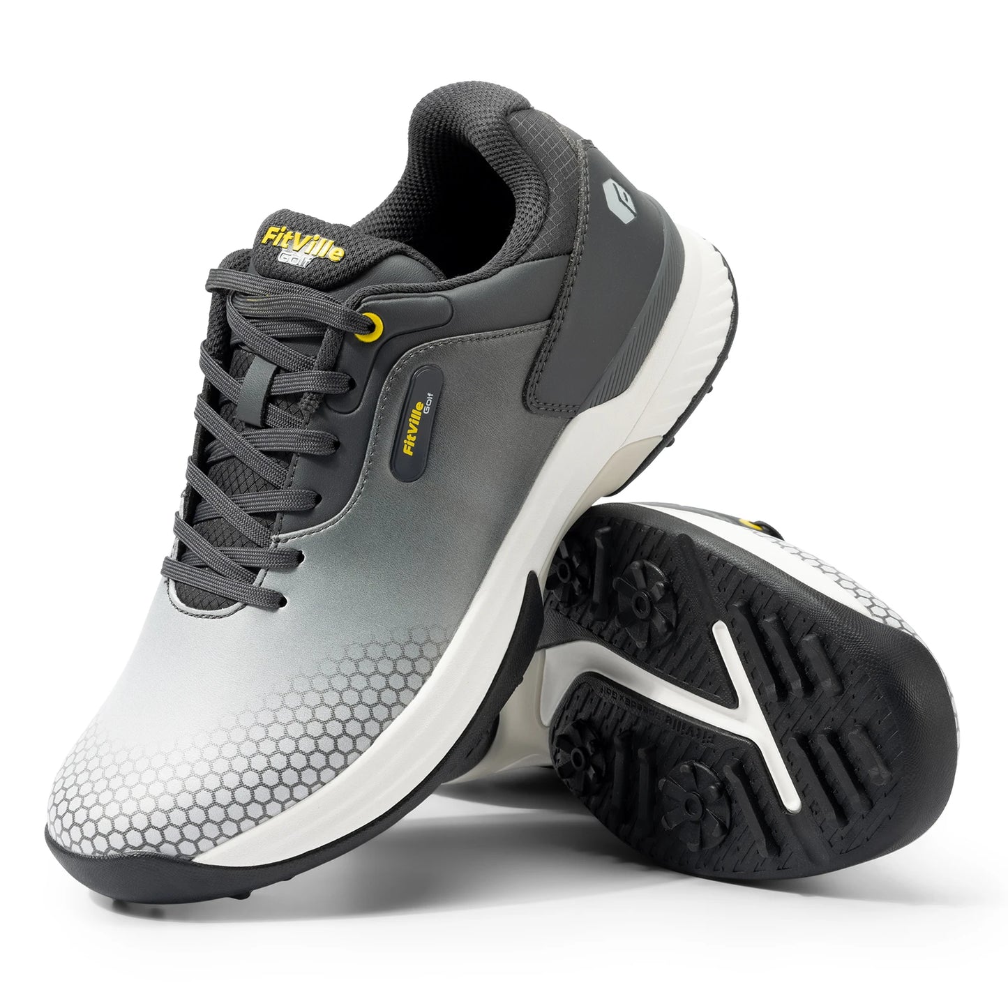 FitVille Men Wide Comfortable Golf And Pickleball Walking Shoes