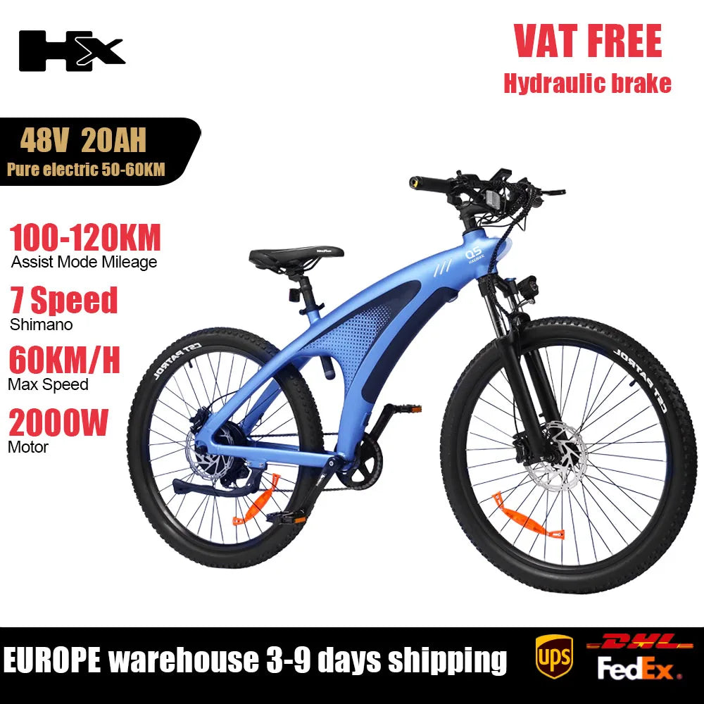 Huanci Electric Mountain Bike With Torque Sensor And Removable Battery