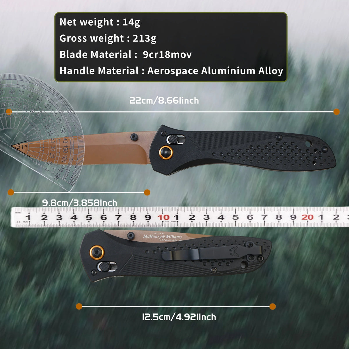 HX Outdoors 9Cr18MoV Stainless Steel Axis Lock Folding Pocket Knife