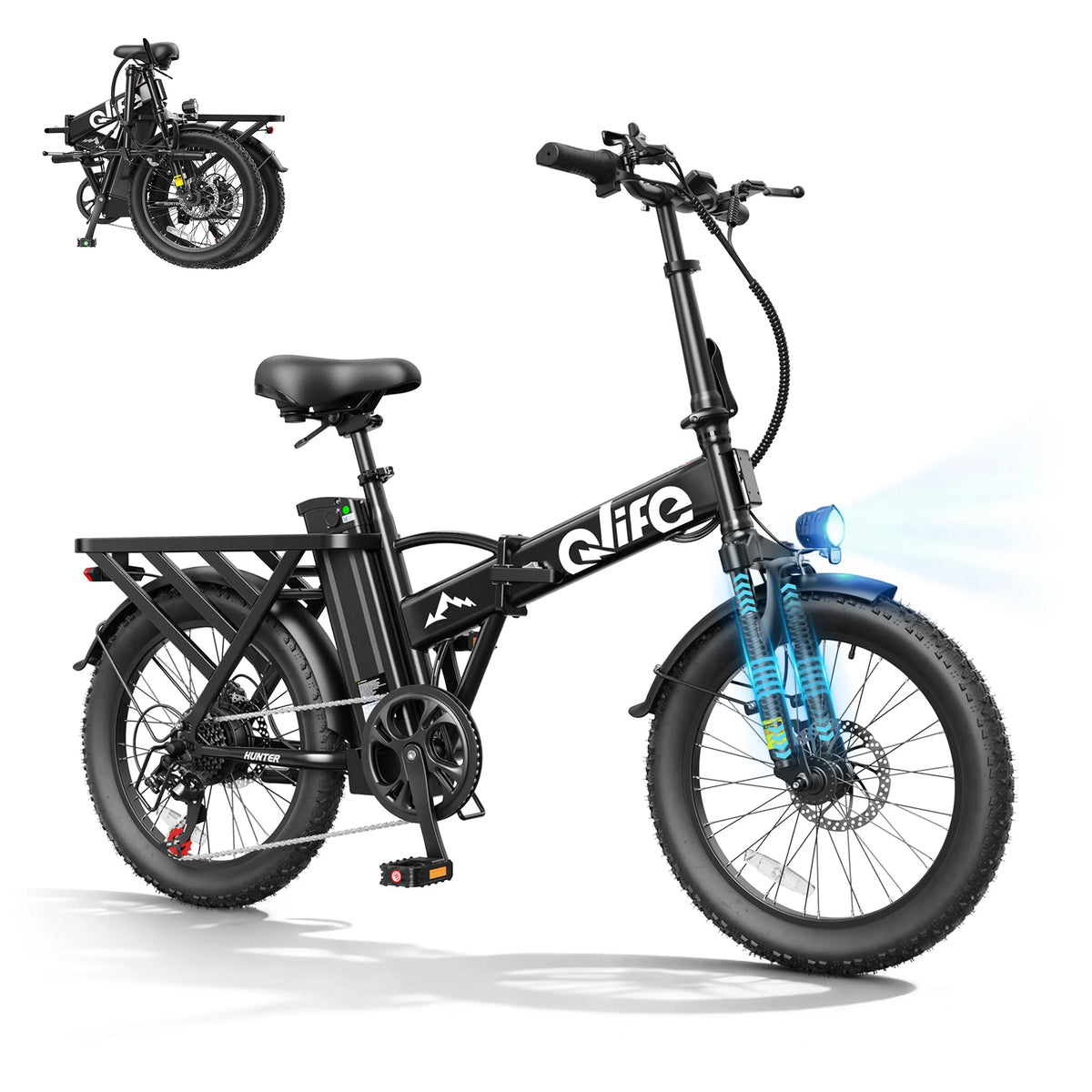 Qlife Hunter Foldable Electric Bike With 48V Battery