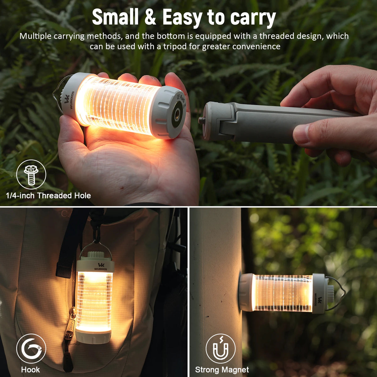 Wurkkos CL01 Rechargeable LED Camping Lantern With Magnetic Base