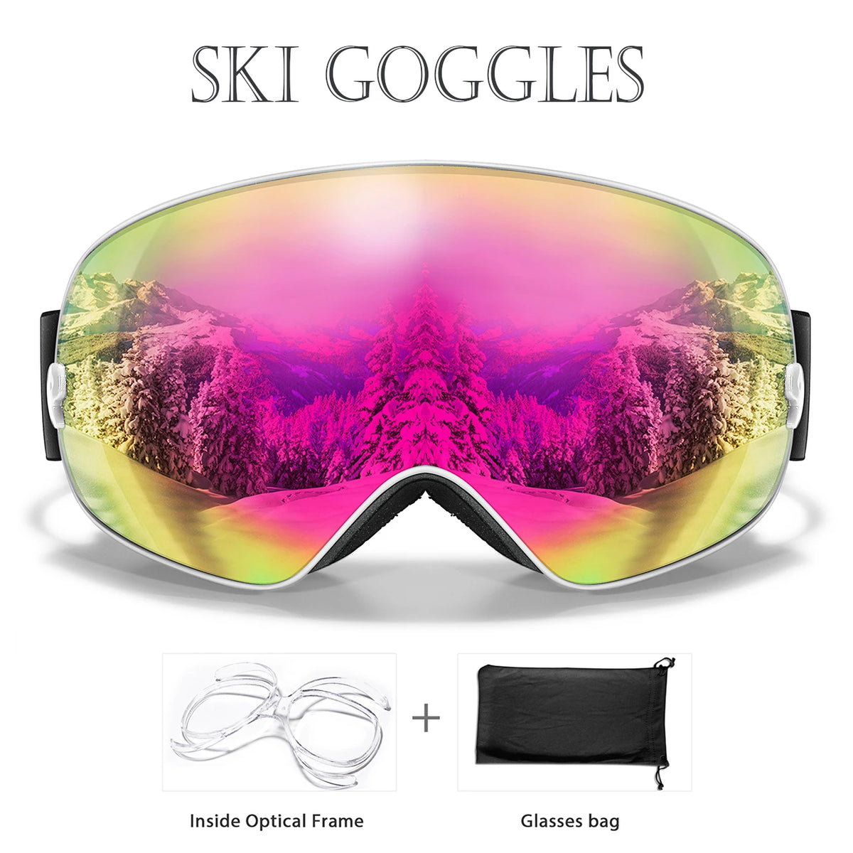 Winter Ski Goggles With UV400 Anti Fog Snowboard Eyewear