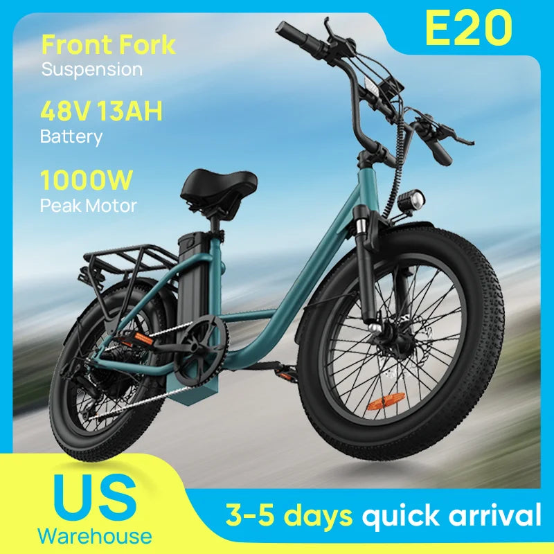 Urlife E20 1000W Electric Bike Features Removable Lithium Battery