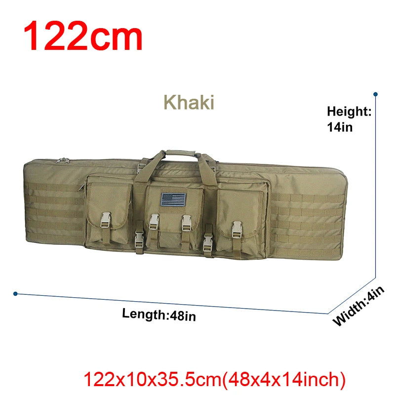 LQARMY Tactical Double Rifle Case Molle Hunting Airsoft Backpack