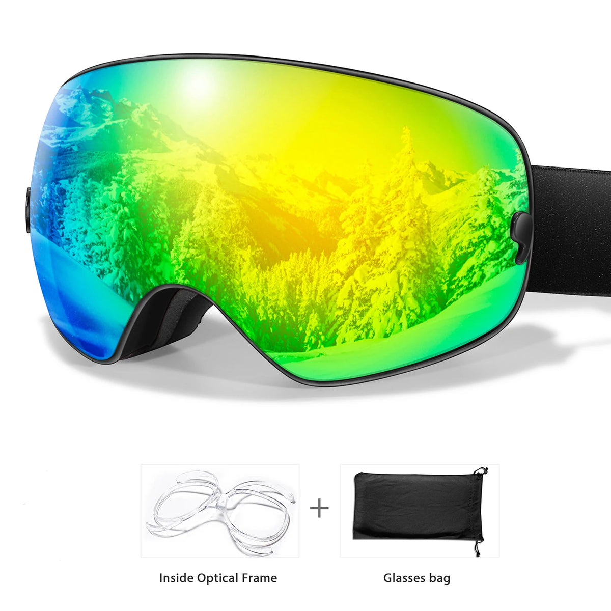 UV400 Antifog Ski Goggles Polycarbonate Lens For Outdoor Sports