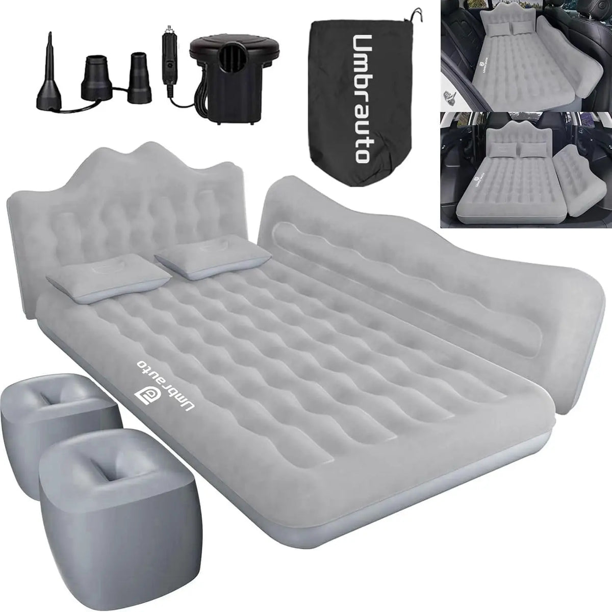 Umbrauto Inflatable Car Air Mattress For SUV Travel Camping Bed