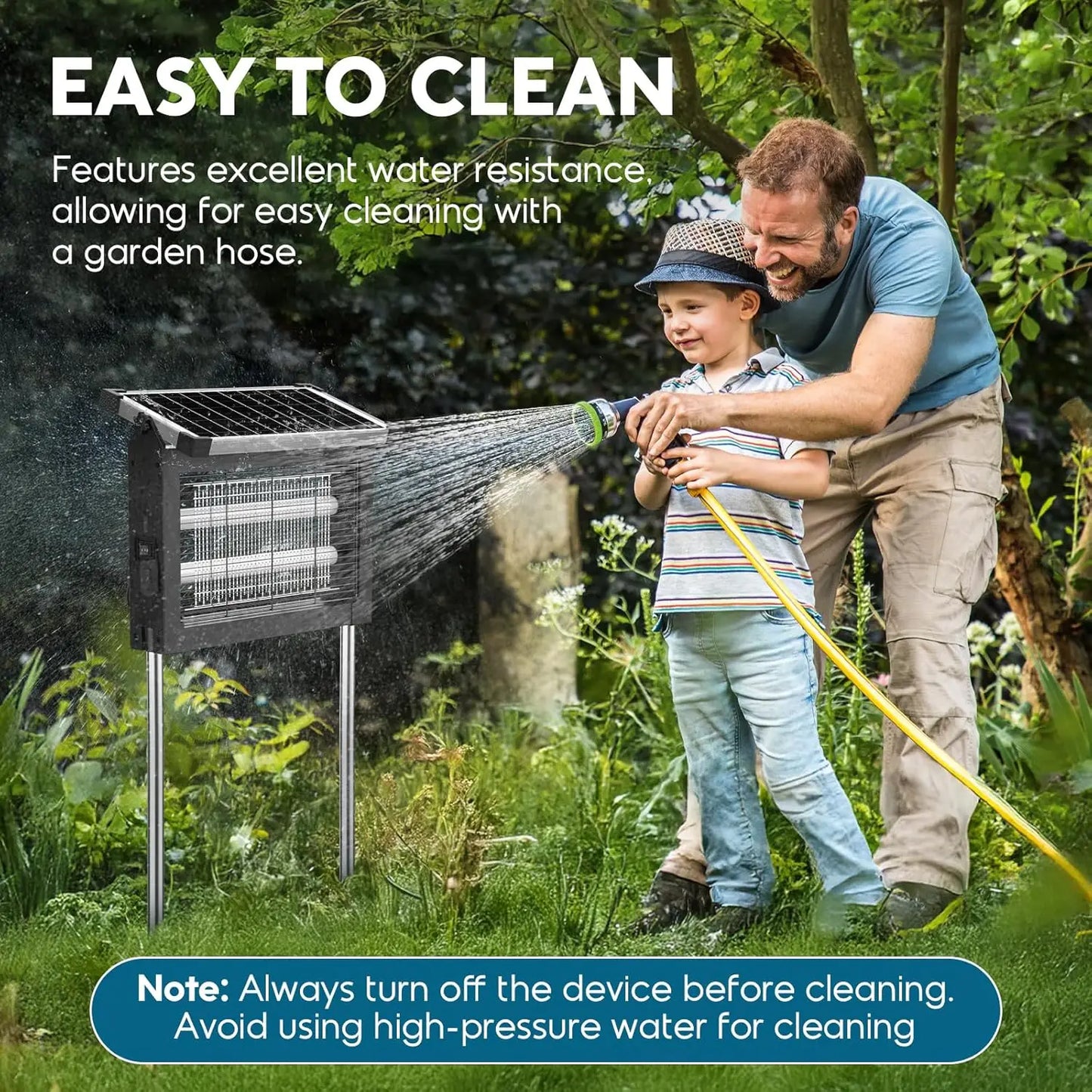 Solar Outdoor Bug Zapper With 4500V Waterproof Mosquito Killer Device