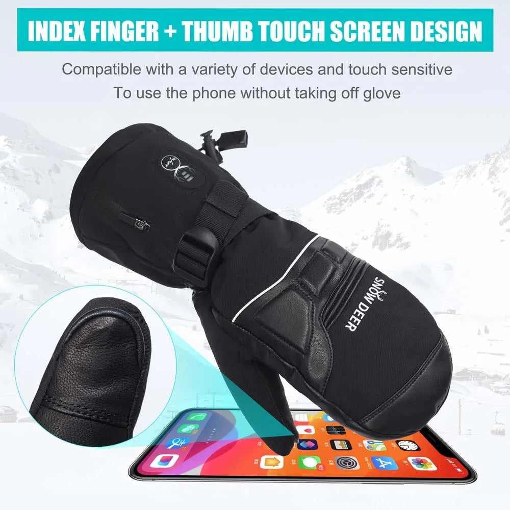 Savior Heat Electric Heated Ski Gloves With Rechargeable Battery