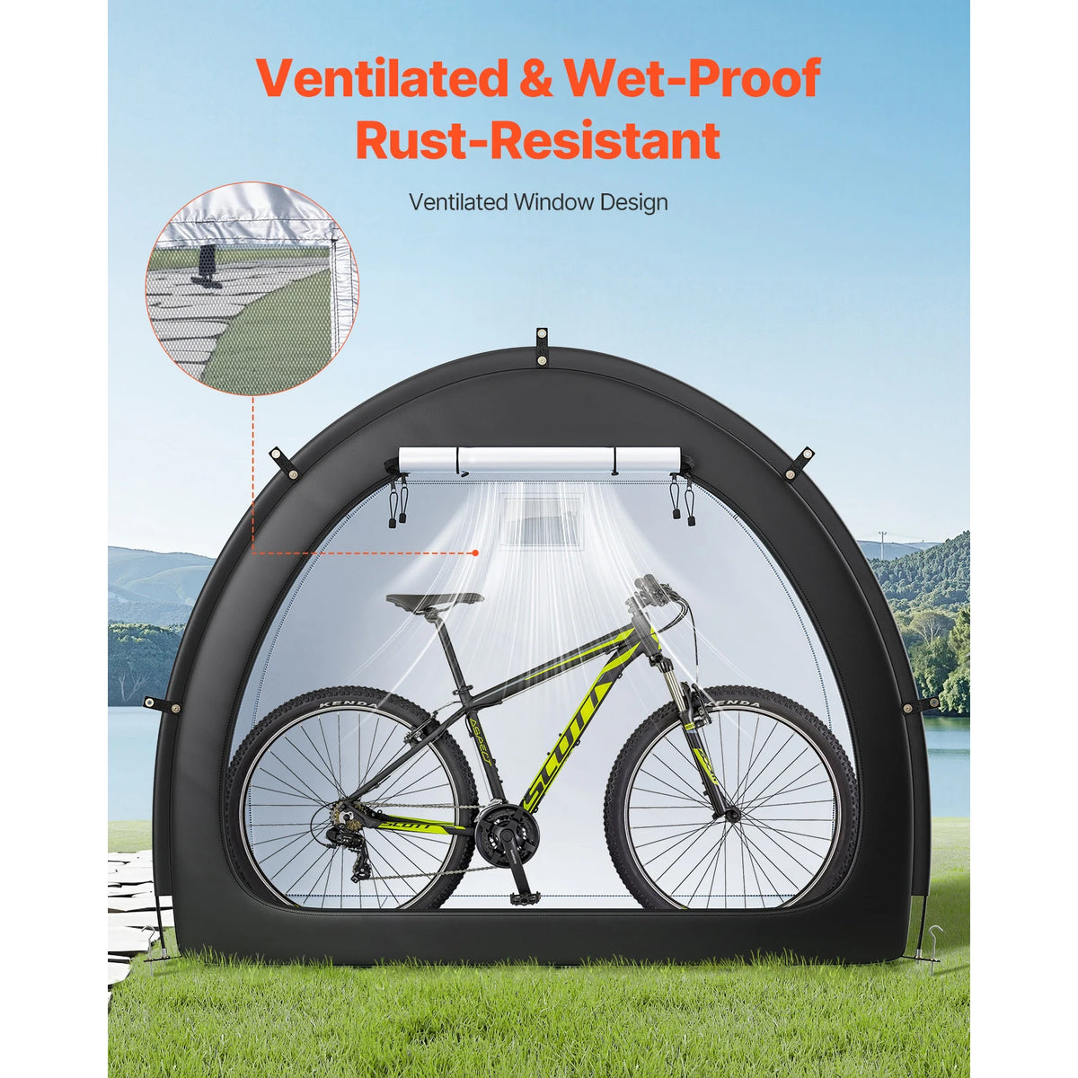 SucceBuy Waterproof Outdoor Bike Storage Tent With Ventilated Roof