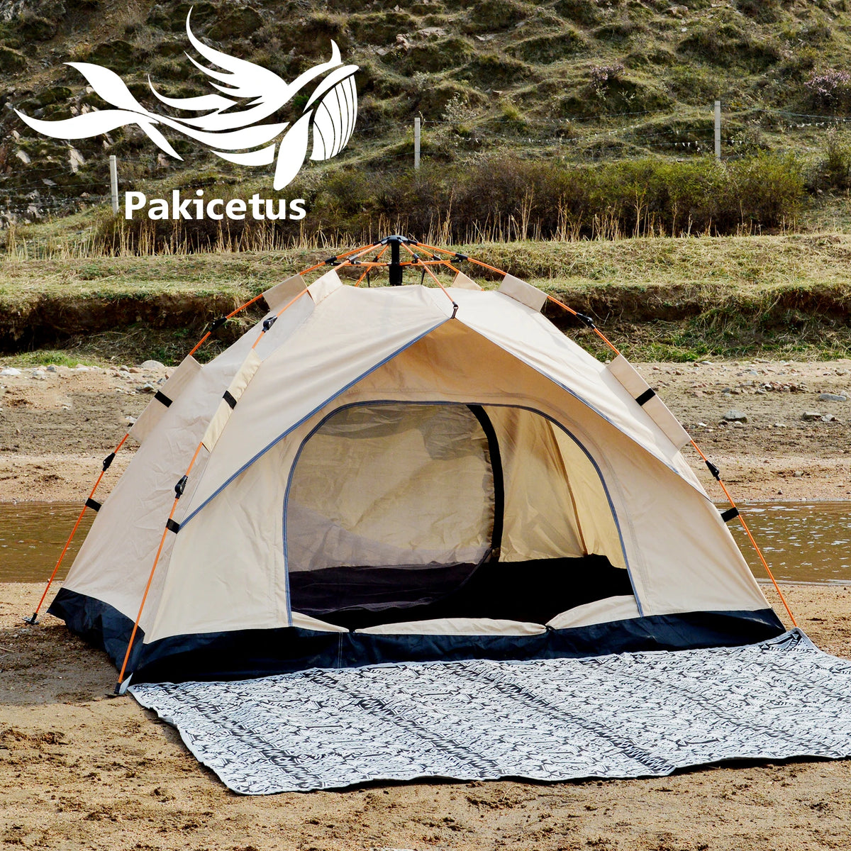 Pakicetus Instant Golden Tent Portable Sun Rain Shelter Beach Camping