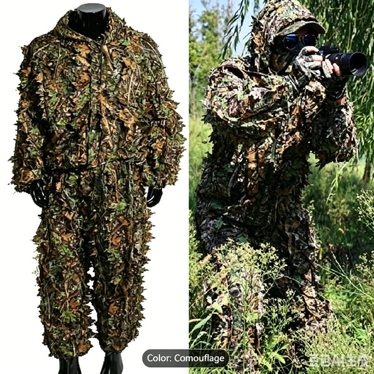 Lightweight 3D Ghillie Hunting Suit With Breathable Polyester Fabric