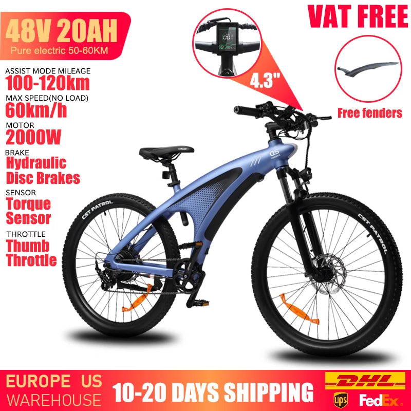 Huanci Q5 Aluminum Electric Bike 1000W 48V 13Ah Motor