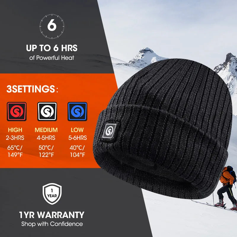 Savior Rechargeable Electric Heated Winter Wool Beanie Cap
