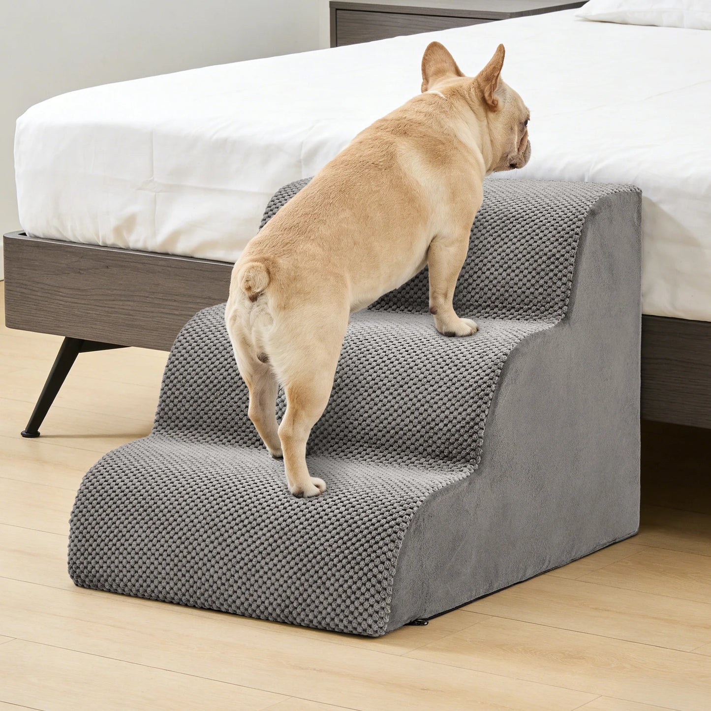 Curved Foam Dog Stairs With Non Slip Platform For Pets