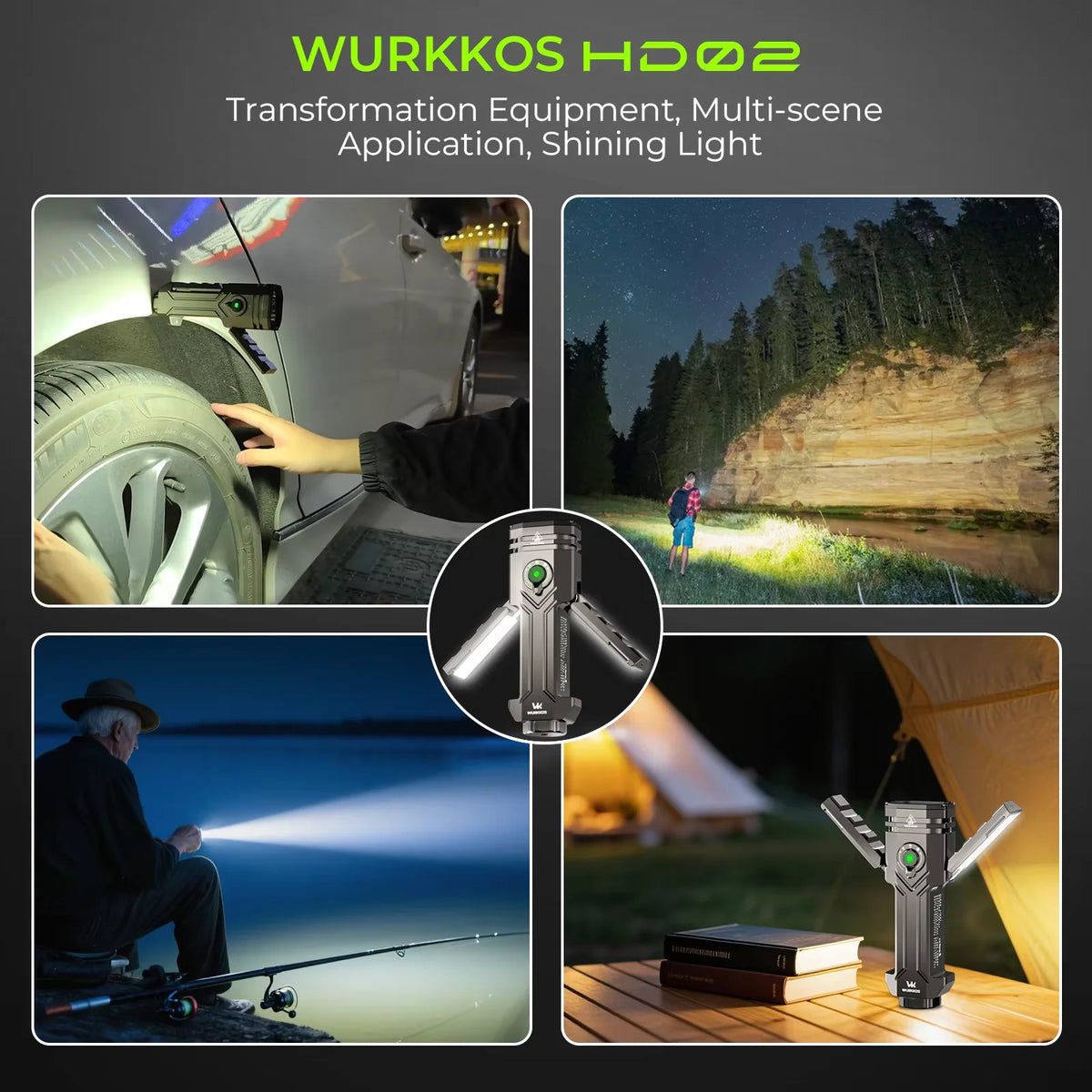 Wurkkos HD02 LED Aluminum Camping Flashlight Portable Outdoor Light