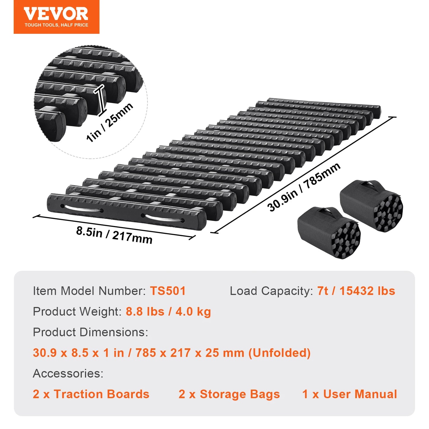 SucceBuy 10 Ton Traction Boards for Off Road Vehicle Recovery