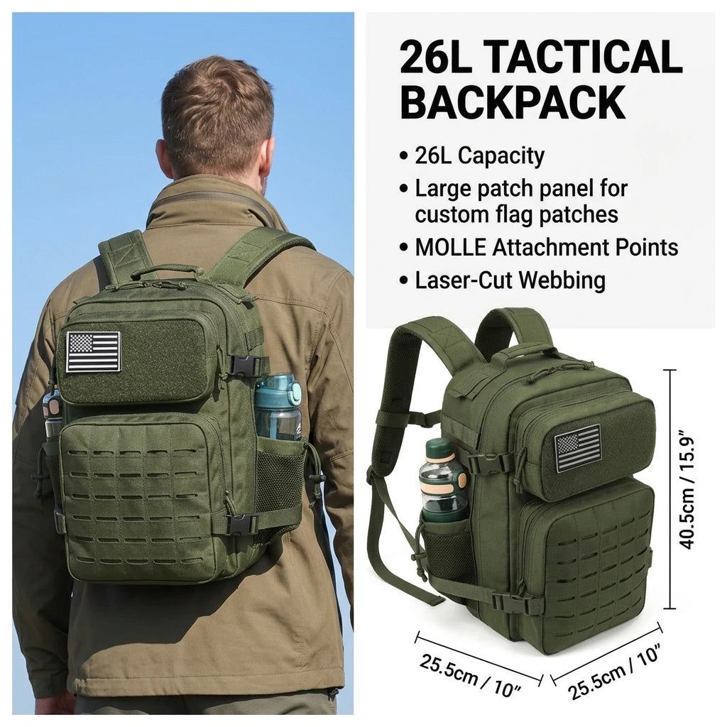 ReFire Gear Tactical Hiking Backpack With Dual Cup Holders