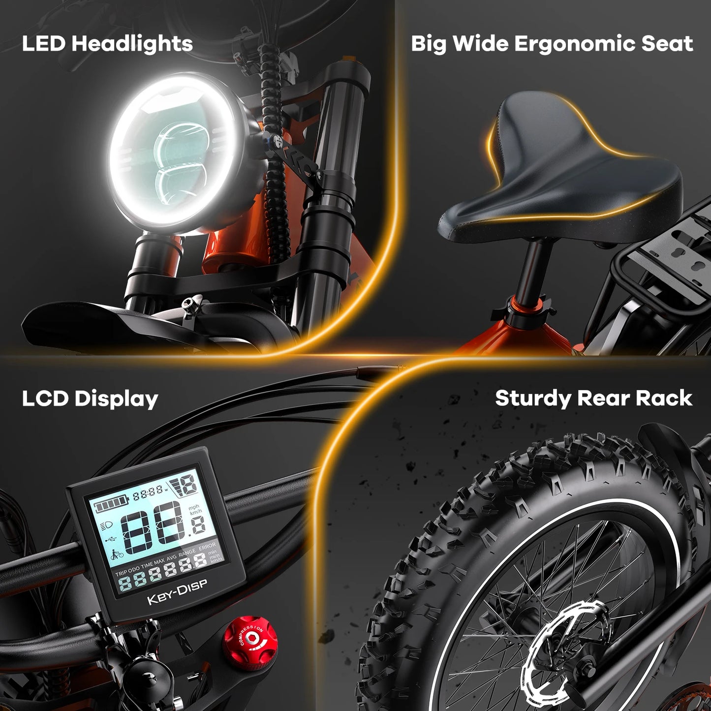 Cybervelo 2000W Foldable Fat Tire Electric Bike With 48V Battery