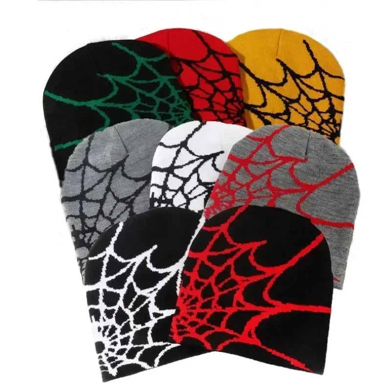Spider Embroidered Knitted Winter Beanie Hat For Adults