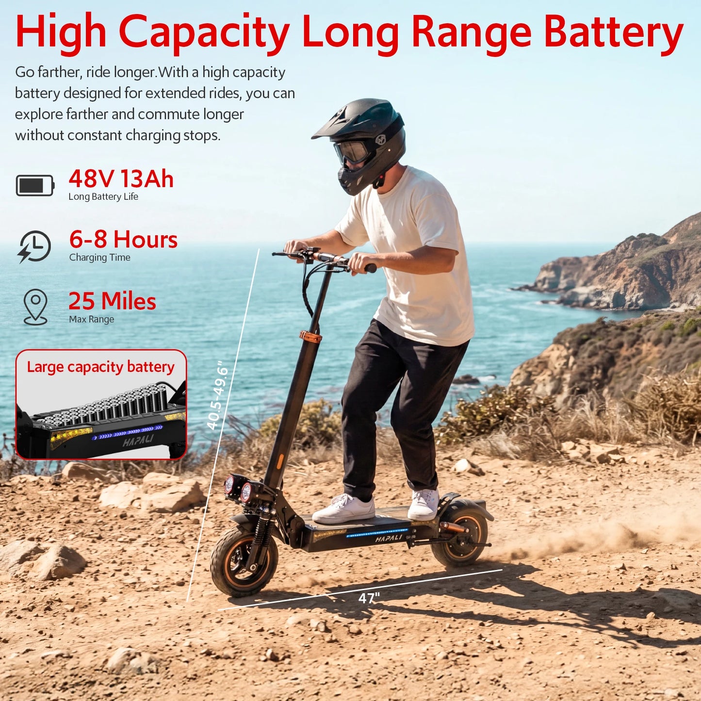 Osboo 1200W Off Road Folding Electric Scooter With Dual Suspension