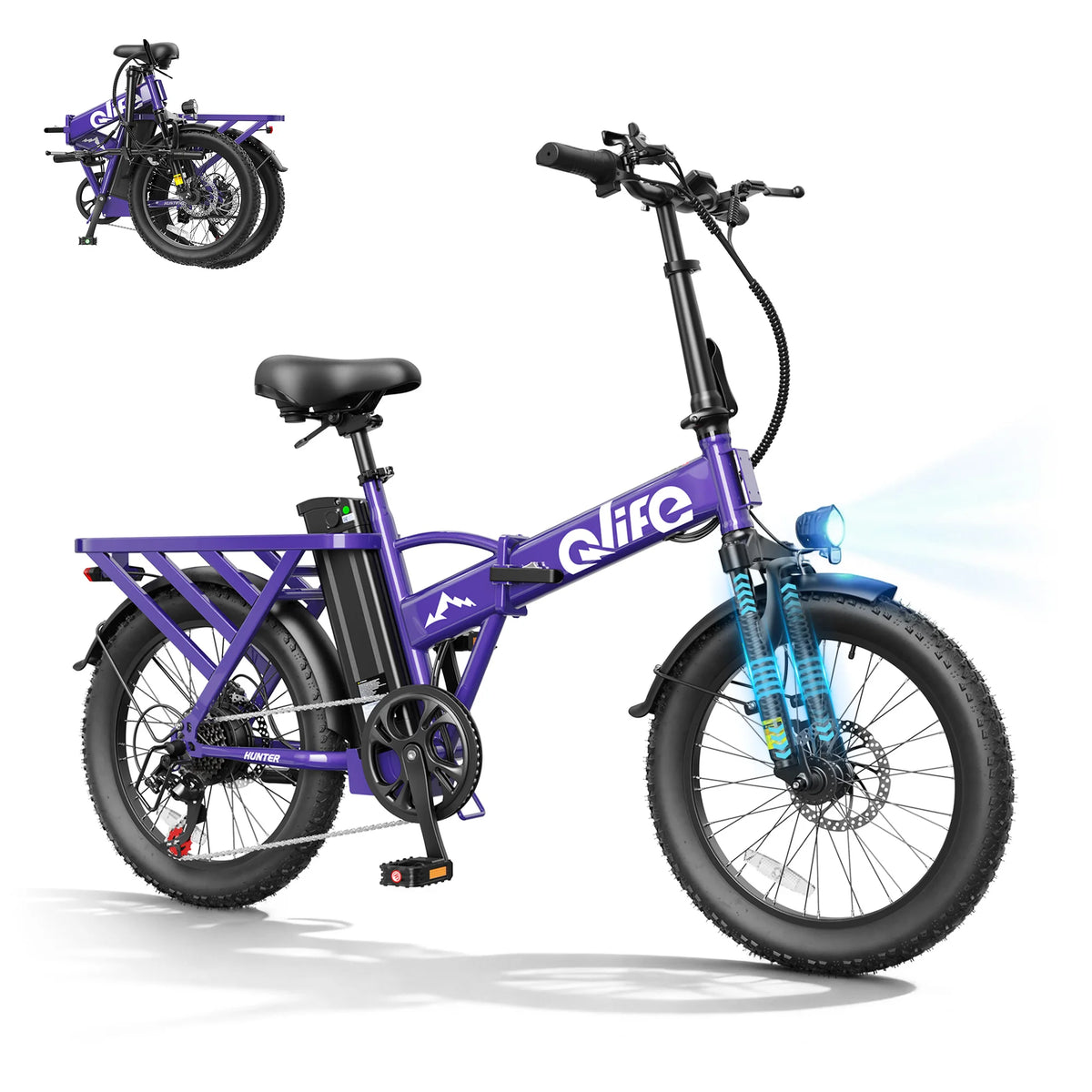 Qlife Hunter Foldable Electric Bike With 48V Battery