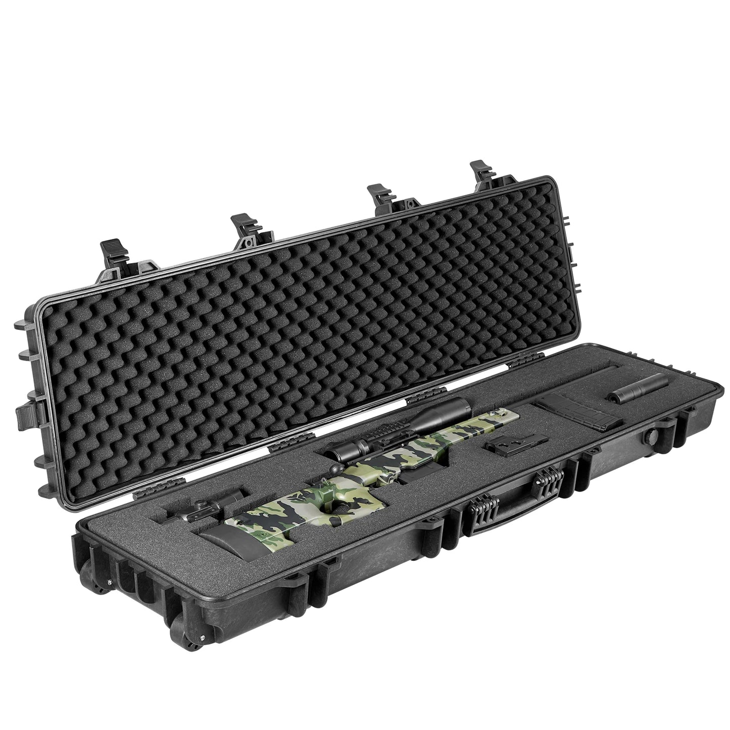 SucceBuy Hard Rifle Case Portable Shockproof Gun Storage Travel Suitcase