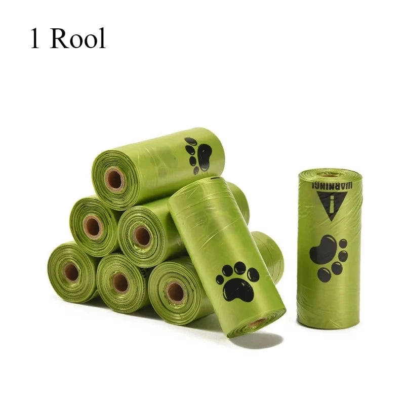 10 Extra Thick Leakproof Dog Poop Bags Paw Print Design