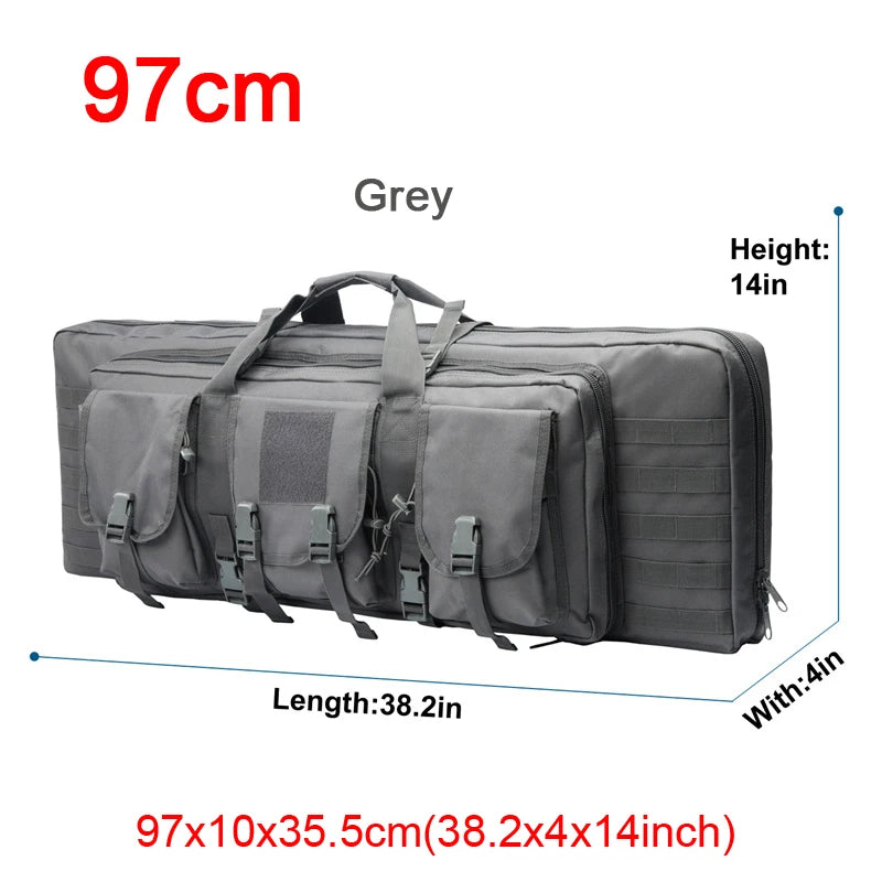LQARMY Tactical Double Rifle Case Molle Hunting Airsoft Backpack
