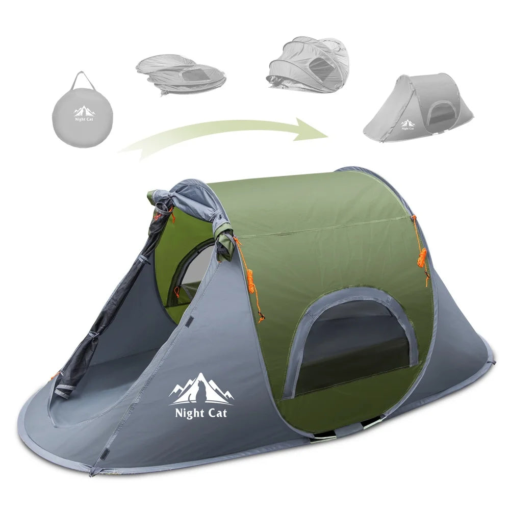 Night Cat Instant Pop Up Waterproof Outdoor Camping Tent