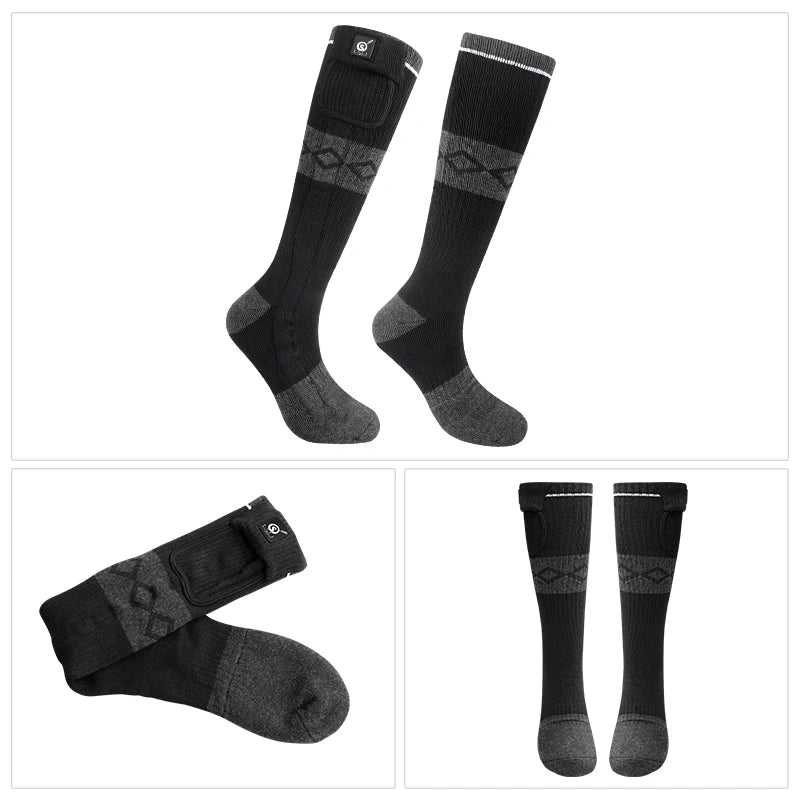 Snowdeer Rechargeable Heated Socks Electric Winter Thermal Cycling Warmth