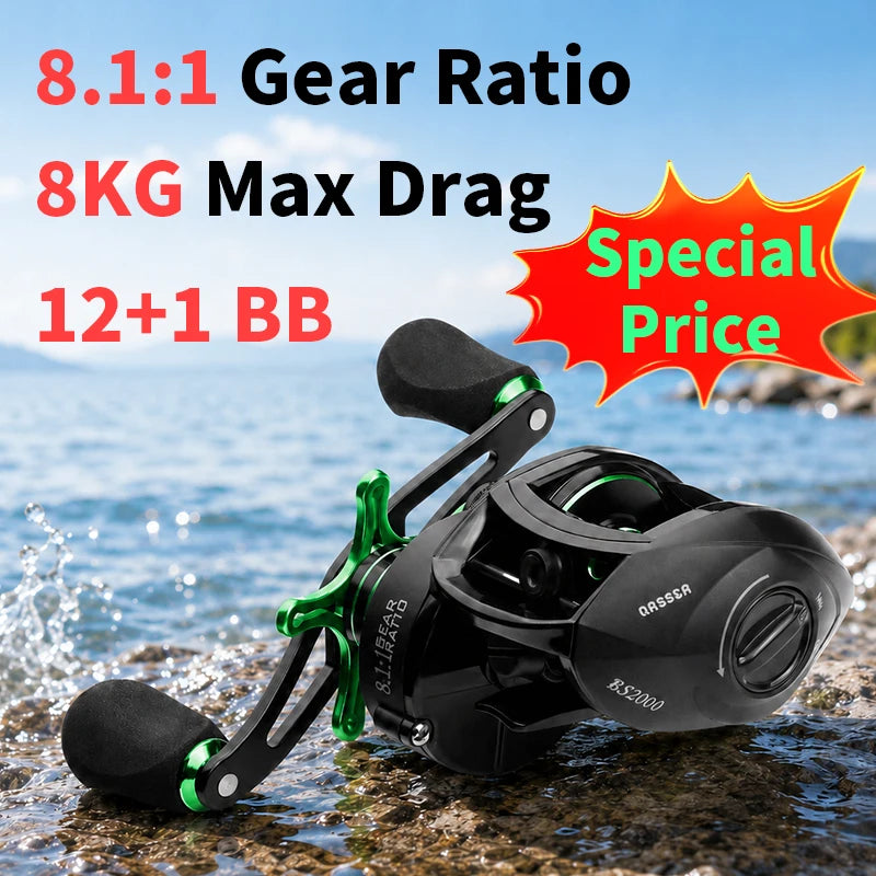 LINNHUE Baitcasting Reel With 8.1:1 Gear Ratio and Smooth Bearings