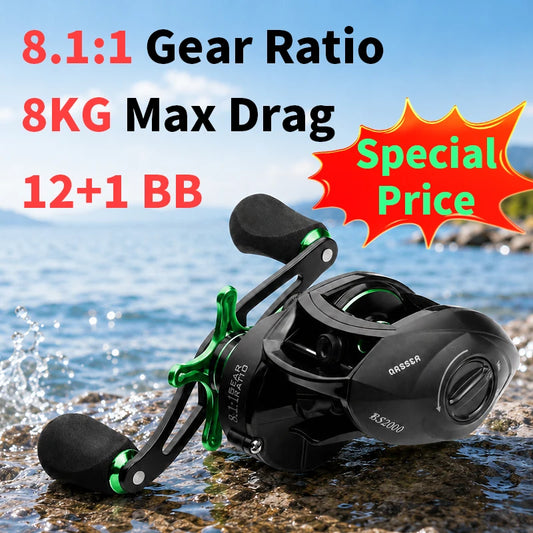 LINNHUE Baitcasting Reel With 8.1:1 Gear Ratio and Smooth Bearings