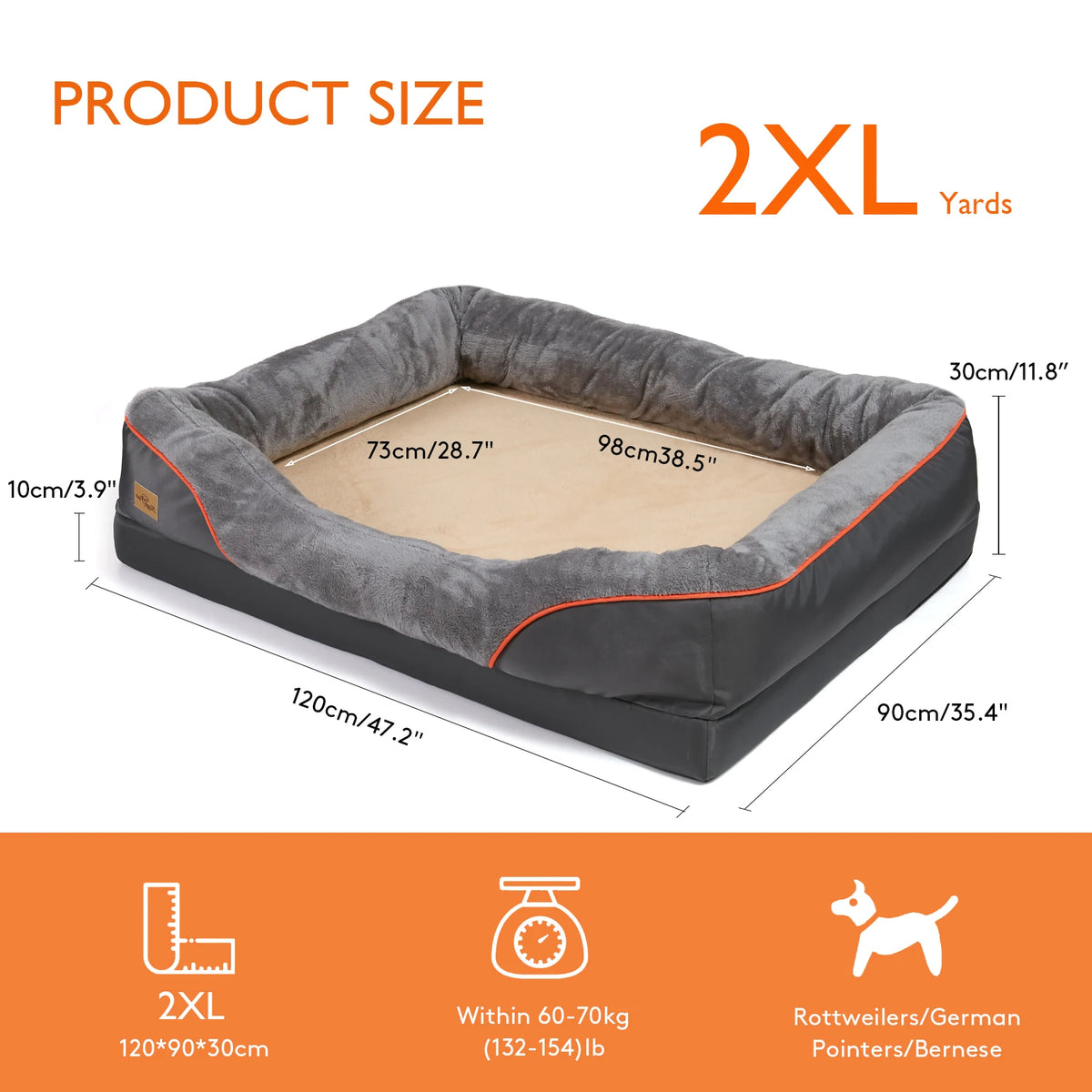 BINGOPAW Soft Fleece Dog Bed With Removable Washable Waterproof Cover