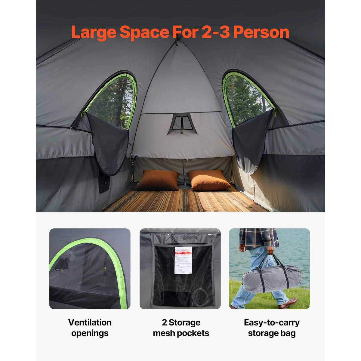 SucceBuy Waterproof Pickup Truck Tent With Expandable Awning For Camping