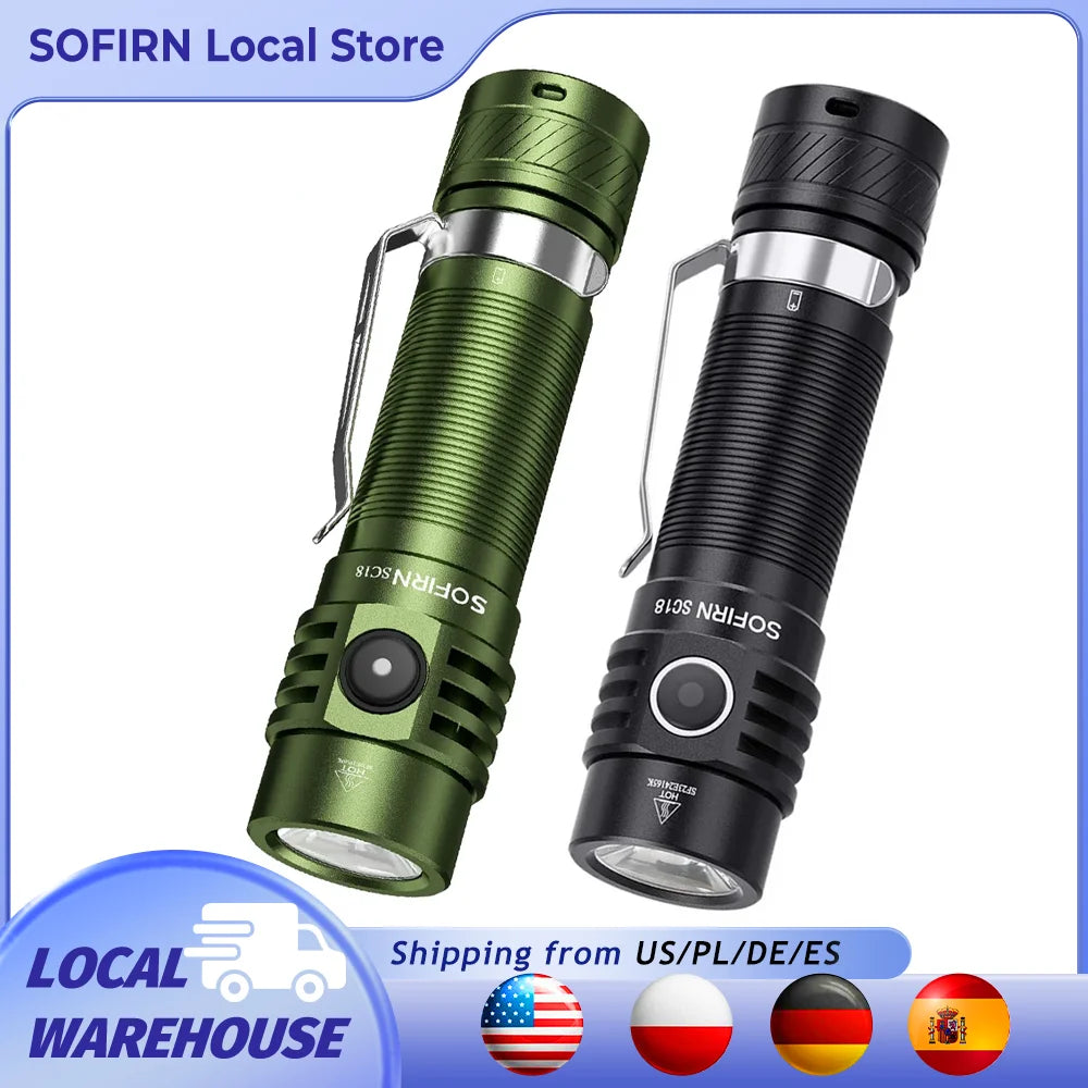 Sofirn SC18 1800lm SST40 USB C Rechargeable Pocket Lantern Flashlight