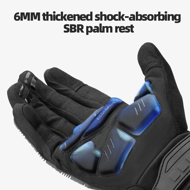 ROCKBROS Full Finger Gel Cycling Gloves Breathable Shockproof Grip