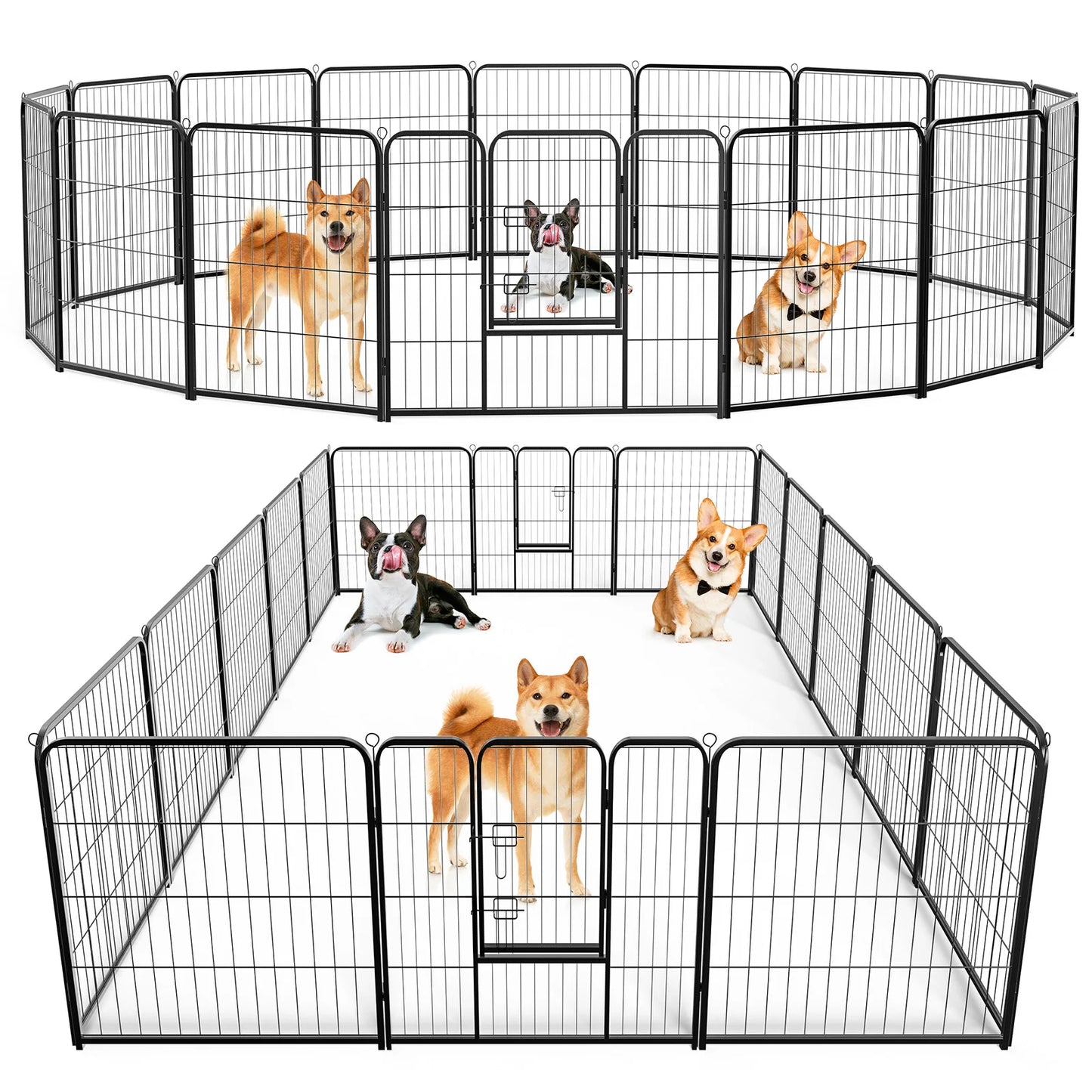 JHK Foldable Metal Dog Playpen And Sturdy Pet Fence