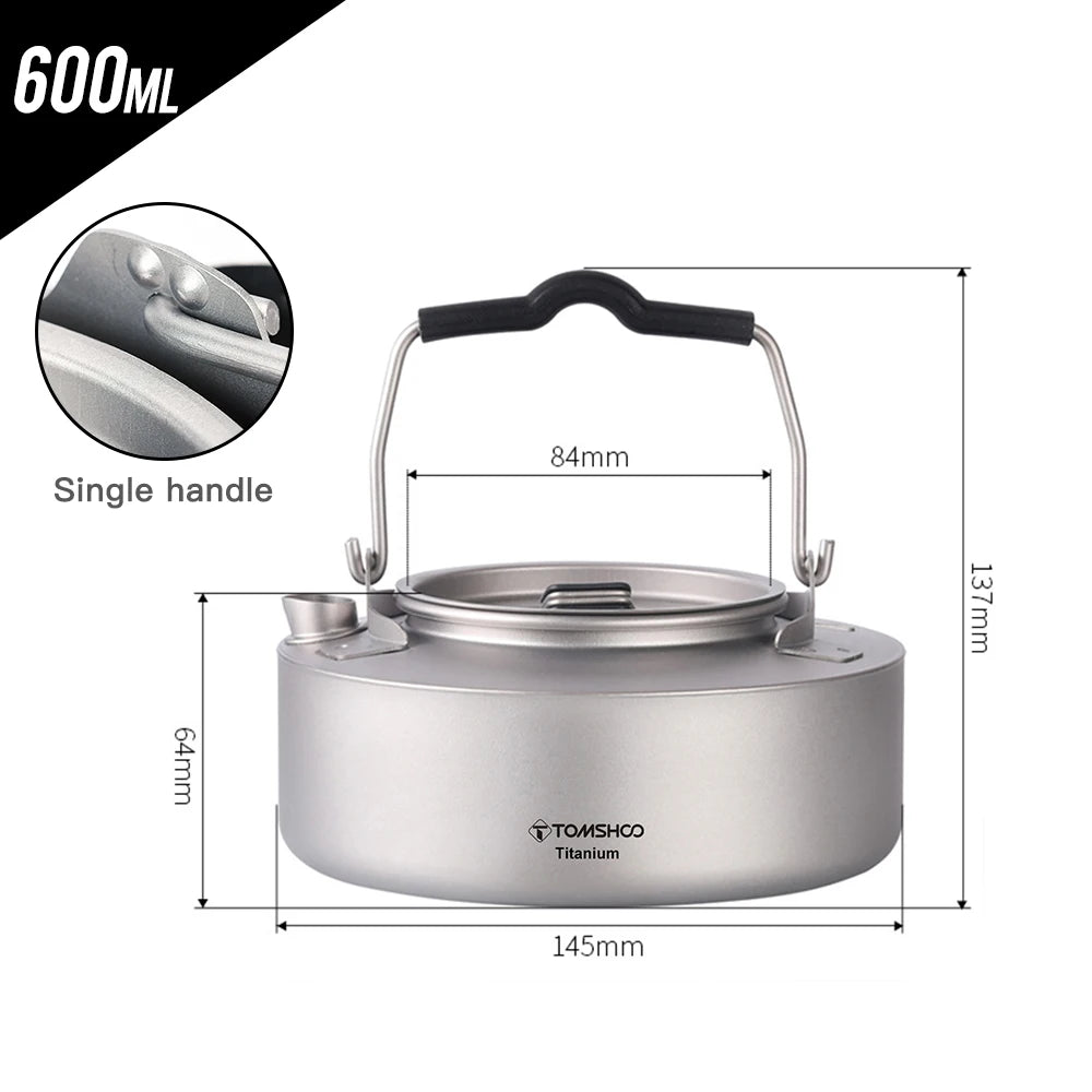 Portable Titanium Camping Ultralight Kettle For Outdoor Hiking And Picnic
