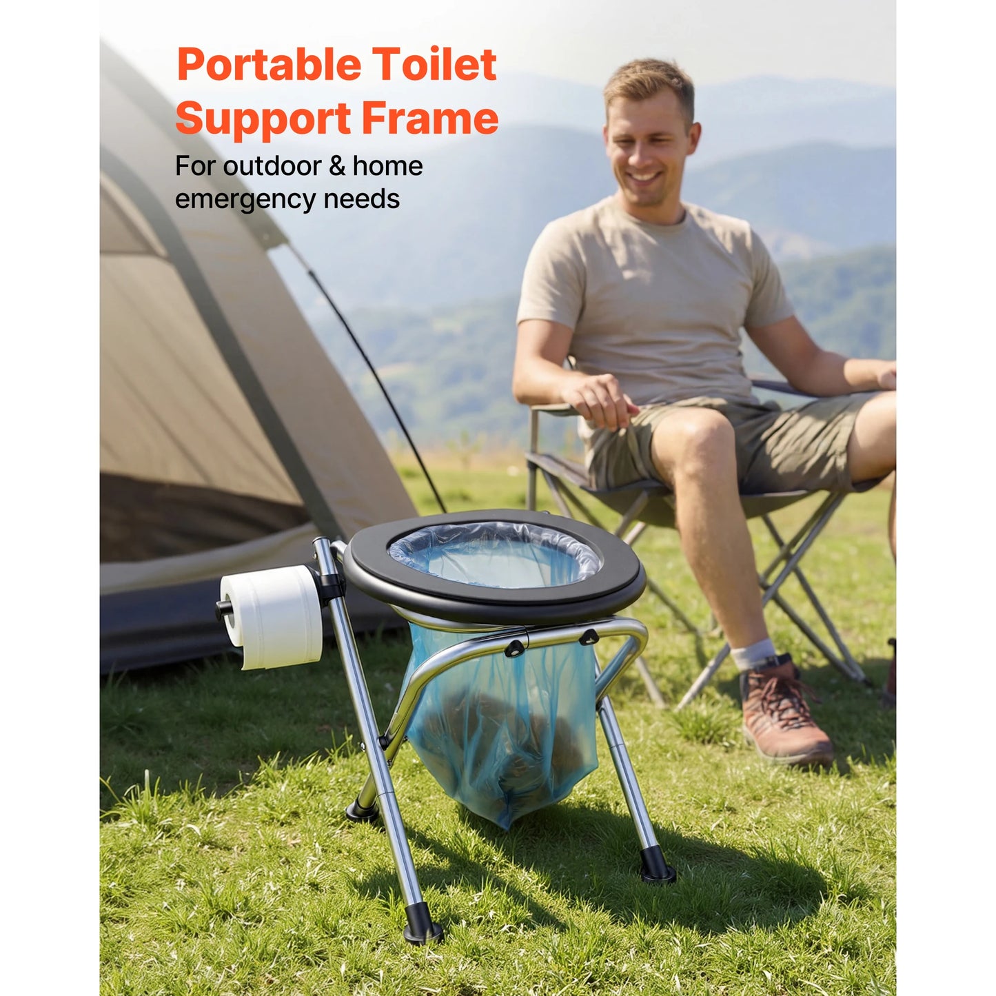 SucceBuy Foldable Toilet RV Camping Soft Seat 350 Lbs Capacity
