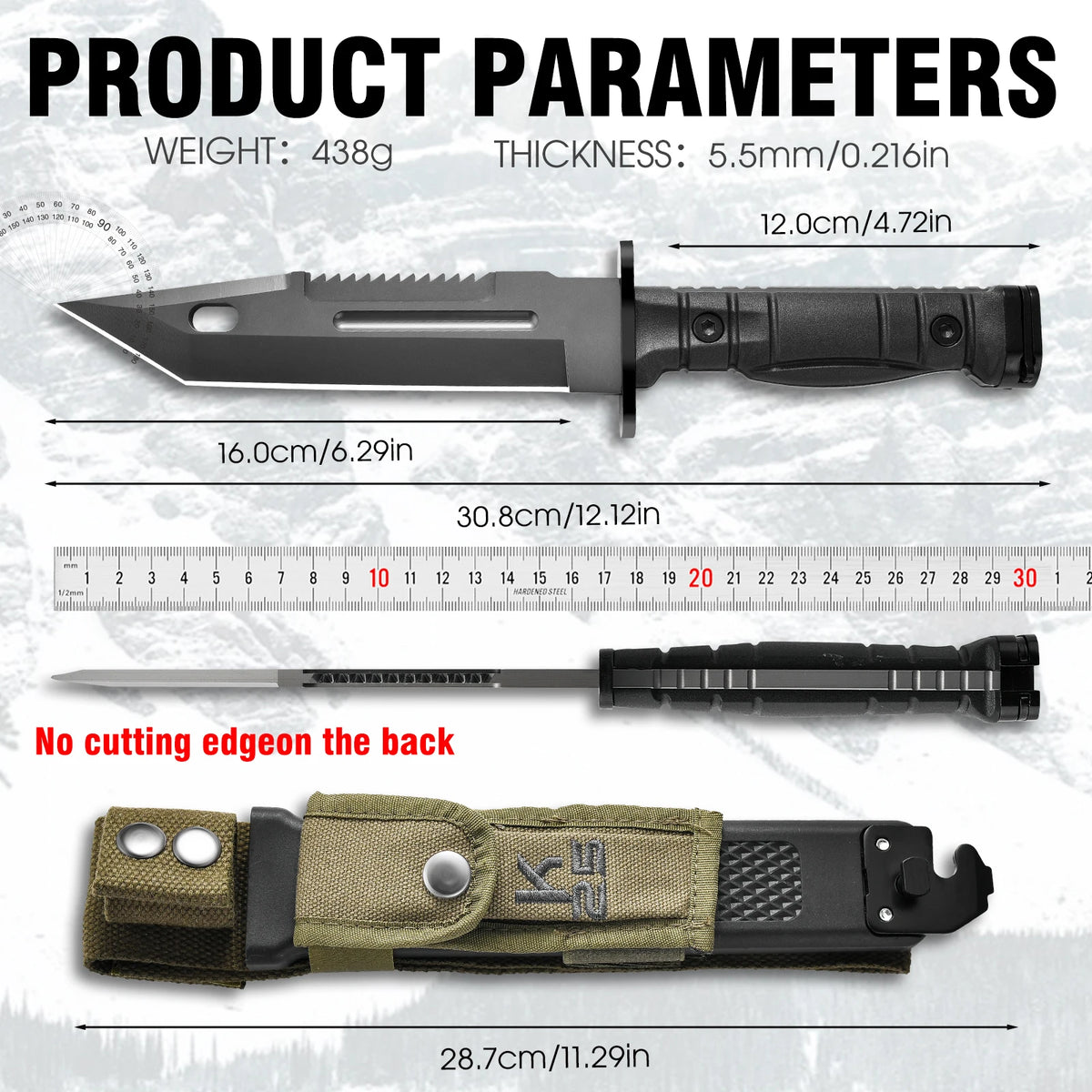 Gdekls Stainless Steel Outdoor Fixed Blade Survival Camping Knife