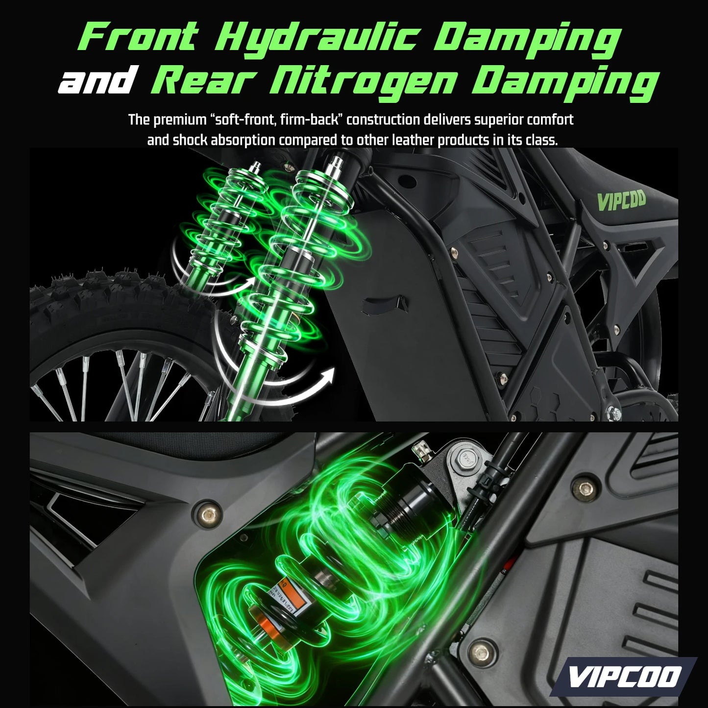 VIPCOO 3500W Electric Dirt Bike With Reliable Off Road Tires
