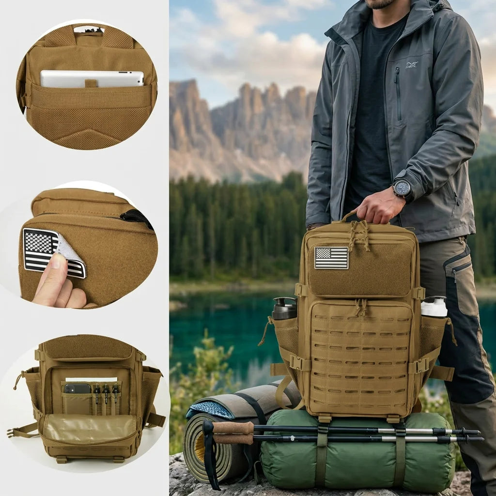 ReFire Tactical Hunting Backpack With Molle Webbing And Cup Holder